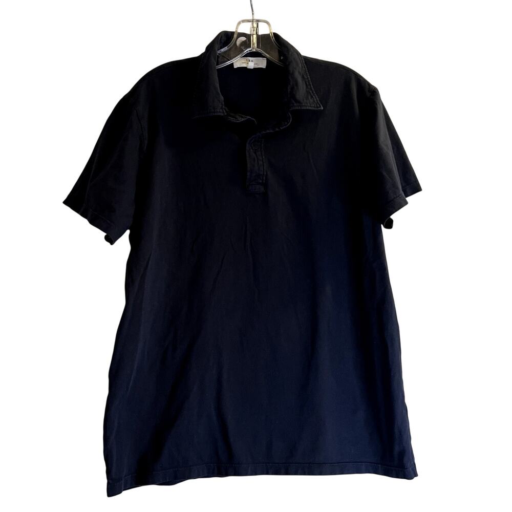 Save Khaki United SKU Washed black polo shirt size L 100% supima cotton